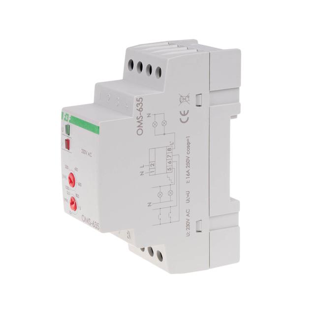 Ogranicznik poboru mocy z funkcja automatu schodowego montaż na szynie DIN OMS-635 F&F