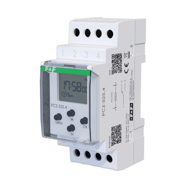 Zegar sterujący programowalny, astronomiczny z przerwą nocną 1-kanałowy PCZ-525.4 F&F