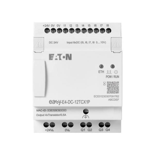 EASY-E4-DC-12TCX1P easyE4 Push-in 24VDC 8DI(4AI) 4DO-T bez wyświetlacza 197507 EATON