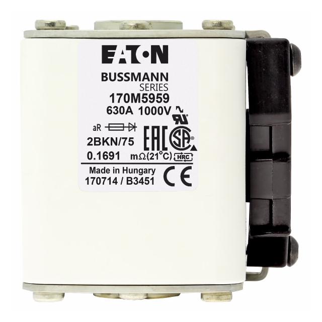 FUSE 630A 1000V 2BKN/75 AR UR Wkładka szybka 630A AC 1000V rozmiar 2 59x77x75 mm aR IEC UL 170M5959