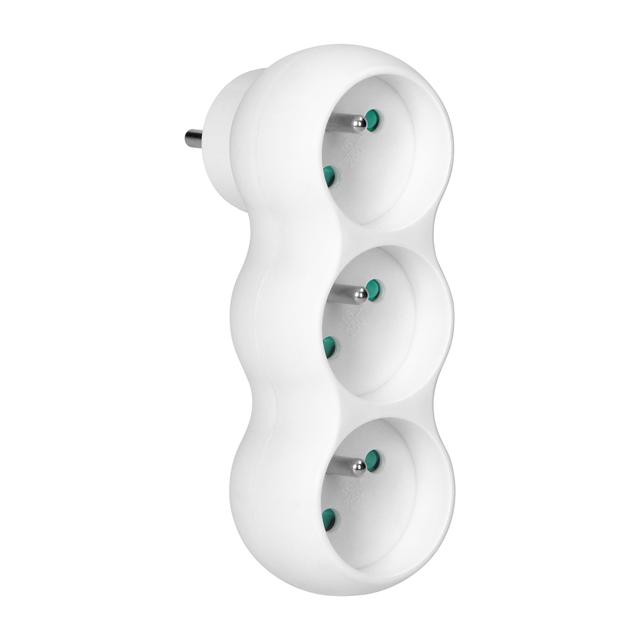 Rozgałęźnik bałwanek 3x2P+Z wtyczka górna biały OR-AE-13252 ORNO
