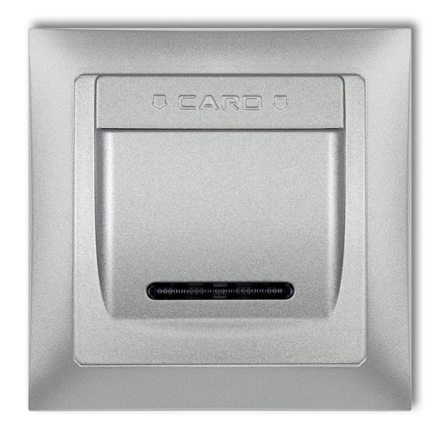 DECO Łącznik hotelowy z ramką uniwersalną pojedynczą z tworzywa DECO Soft srebrny metalik