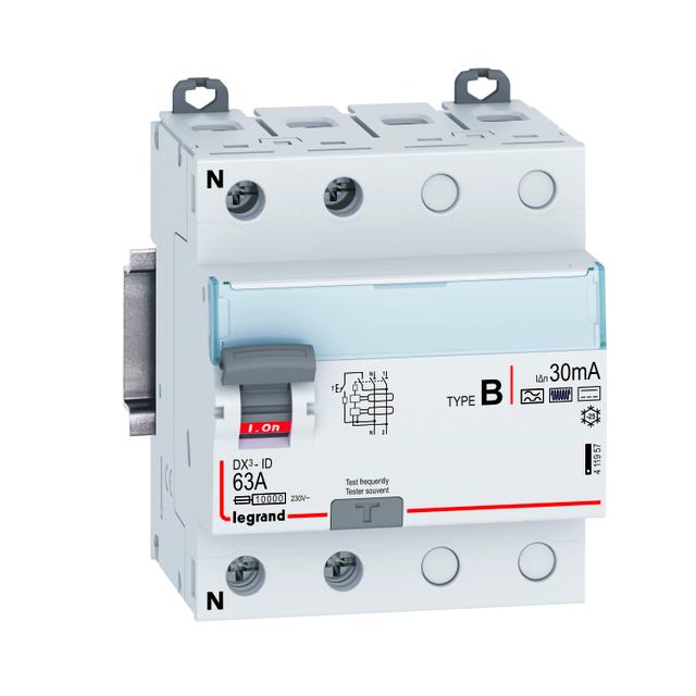 Wyłącznik Różnicowoprądowy P302 2P 63A 30Ma Typ B Serii DX3 411957 LEGRAND