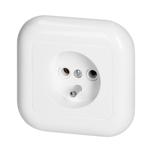 Gniazdo pojedyncze podtynkowe 2p+Z 16A, 250V, FAN, biały