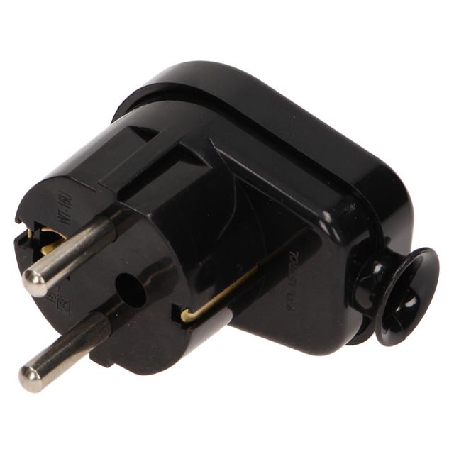 Wtyczka kątowa Schuko czarna WT-16U/CZARNY ORNO