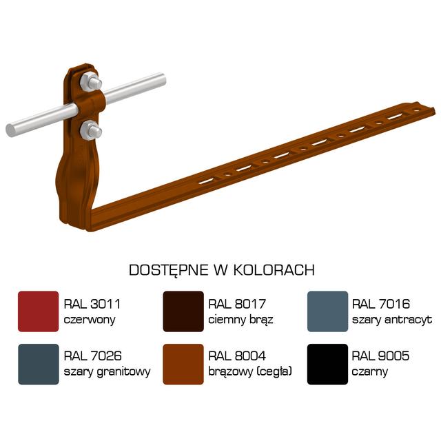 AN-29K/LA/-N Uchwyt dach.regul.skr.Z-śruba L=42cm,H=13,5cm /LA/
