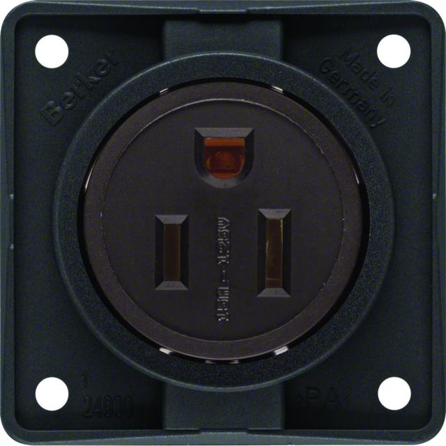 BERKER Integro Gniazdo z uziemieniem standard USA/KANADA NEMA 5-15R czarny mat 862632503 HAGER