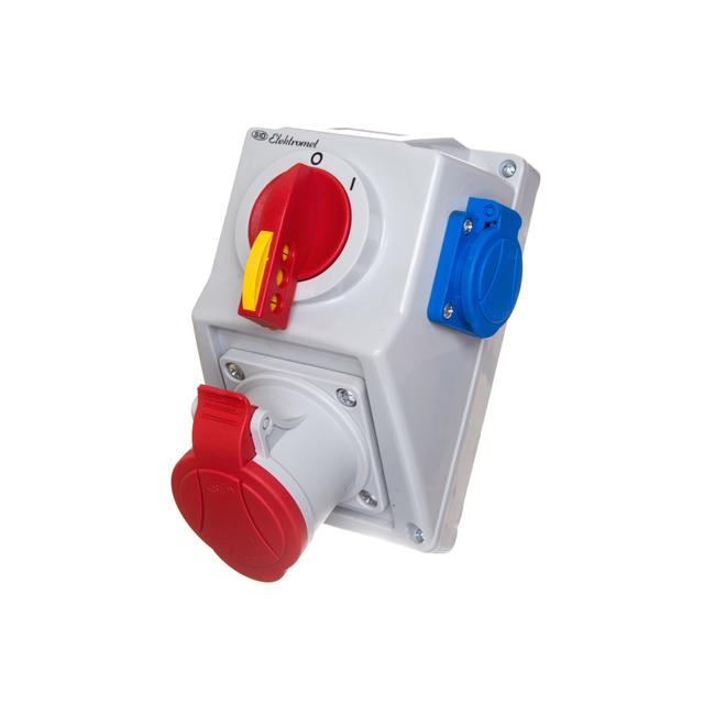 Zestaw C32-18.1 Włącz-wyłącz 0-I Gniazdo 3P+Z, 1 x 2P+Z IP-54; przystosowane do zamknięcia na kłódkę