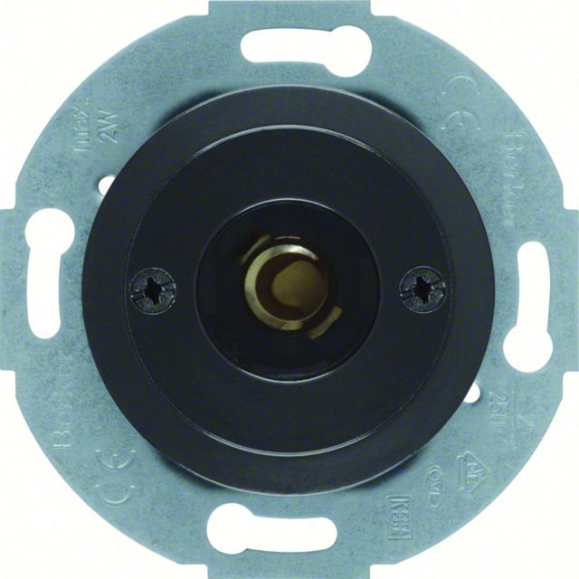 BERKER Serie 1930/Glas Łącznik i sygnalizator świetlny E10 z elementem centralnym czarny 510401 HAGE