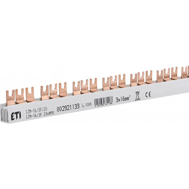 Szyna łączeniowa widełkowa 3P 100A 16mm2 (60mod.) IZM-16/3F 20xMPE 002921133 ETI