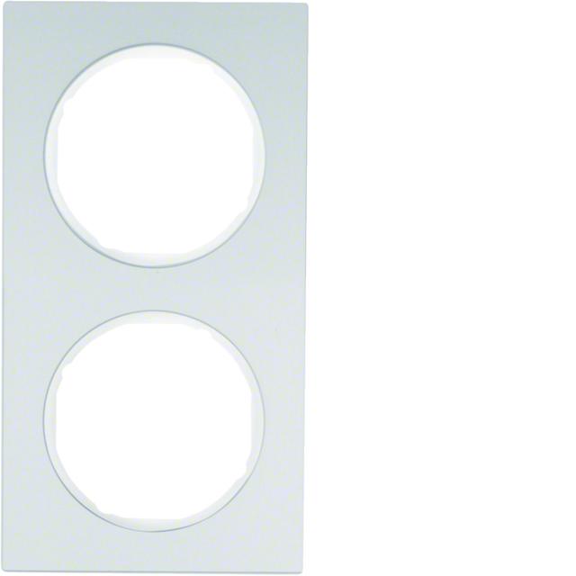 BERKER R.3 Ramka podwójna aluminium/biała 10122274 HAGER