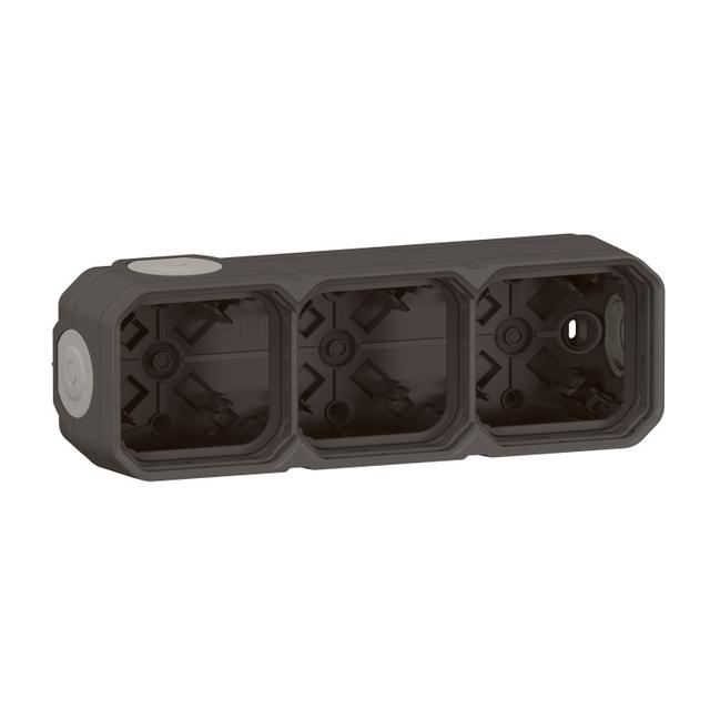 PLEXO Puszka natynkowa potrójna IP55 z przepustem membranowym antracyt 069603L LEGRAND