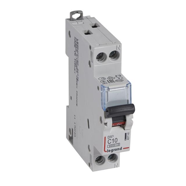 Wyłącznik Nadprądowy S 301N 1P+N C 10 6kA DX3 407740 LEGRAND