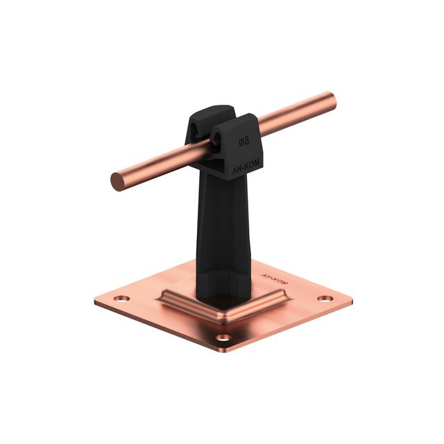 AN-11P/CU/C-N Uchwyt na płytce stal.H=7cm Z-zatrz. /CU/ czarny