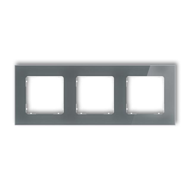 ICON Ramka uniwersalna potrójna kwadratowa - efekt szkła (ramka: grafitowa; spód: biały) grafitowy