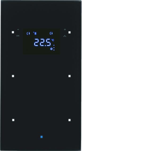BERKER KNX TS Sensor dotykowy podwójny z regulatorem temperatury szkło czarny 75642035 HAGER