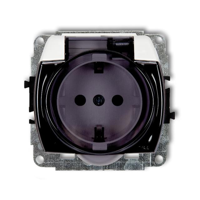 TREND Mechanizm gniazda bryzgoszczelnego z uziemieniem SCHUKO 2P+Z (klapka dymna, przesłony torów pr