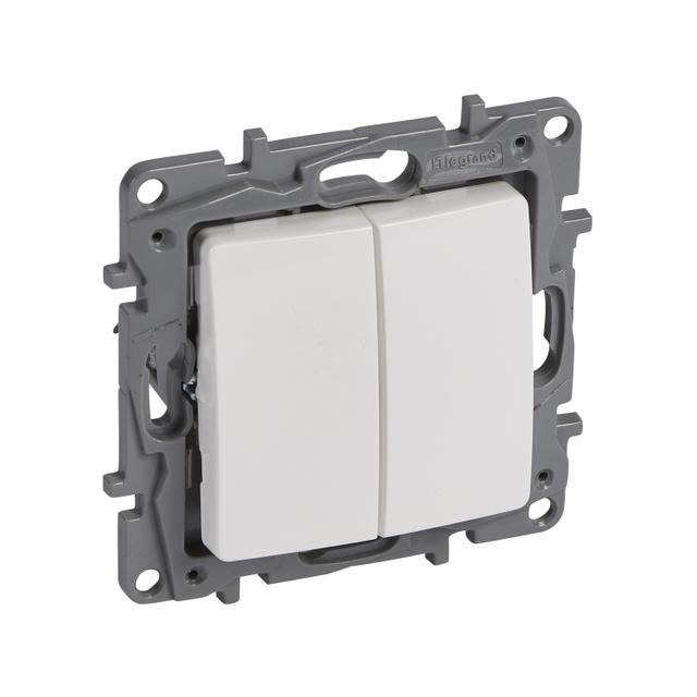 NILOE/NILOE SELECTION - PRZYCISK PODWÓJNY PRZEŁĄCZNY NO/NC 6 A BIAŁY, Legrand