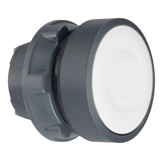 Harmony XB5 Główka przycisku płaskiego z samoczynnym powrotem, LED BA9a, biała plastikowa