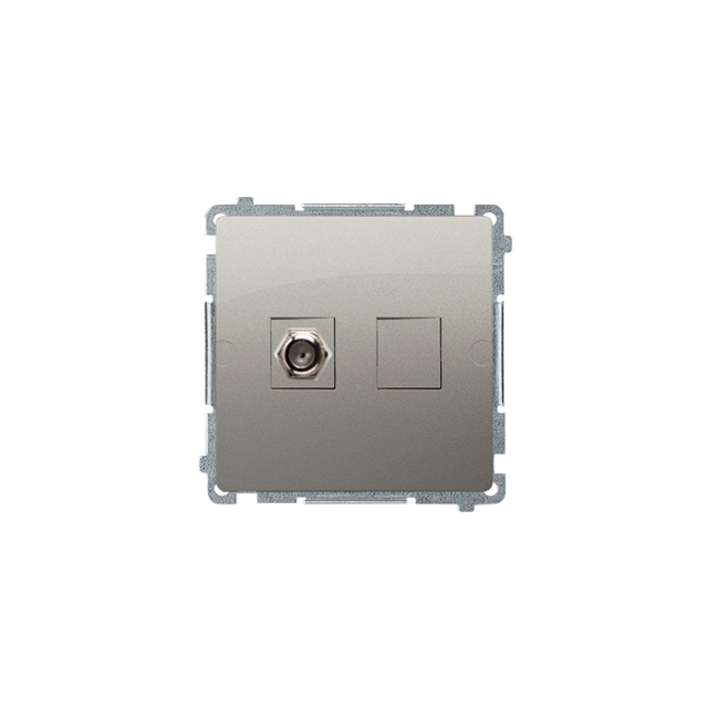 Simon Basic Gniazdo antenowe typu pojedyncze  satynowy