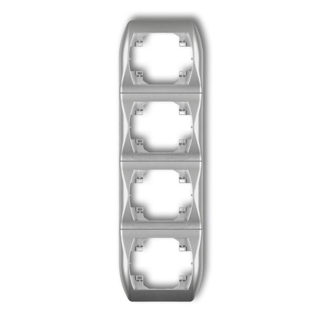 TREND Ramka pionowa poczwórna srebrny metalik