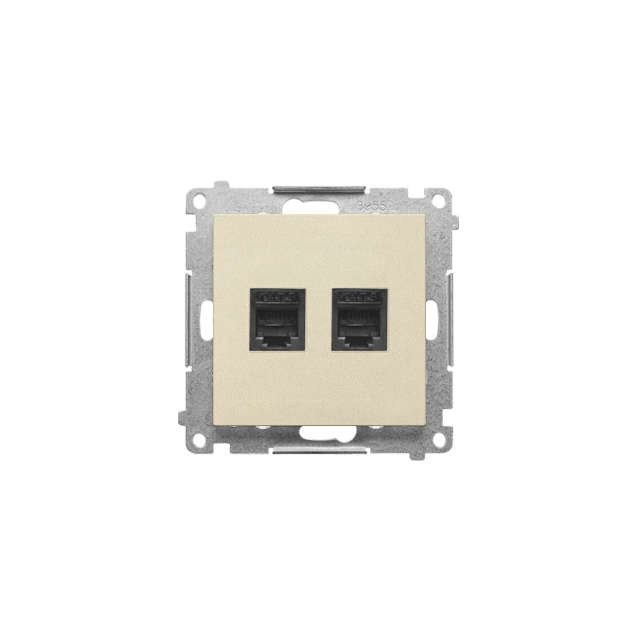 Simon 55 Gniazdo telefoniczne podwójne RJ12 Szampański mat