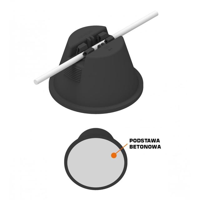Uchwyt betonowy w tworzywie, podstawa betonowa