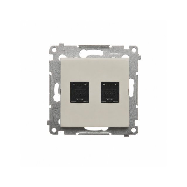 Simon 54 Gniazdo komputerowe RJ45 kat.6 podwójne kaszmir mat D62.01/42