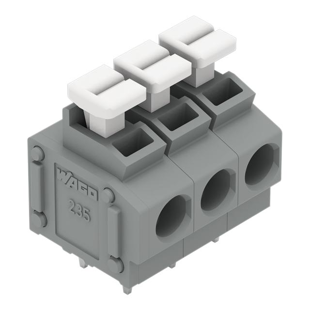 Listwa zaciskowa do płytek drukowanych 3‑biegunowa szara raster 5/5,08mm 235‑403/332‑000 /70szt./ WAGO