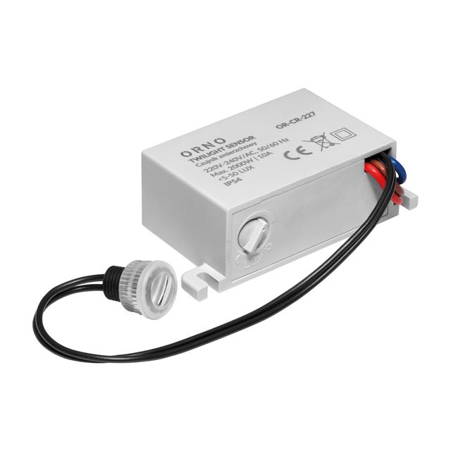 Czujnik zmierzchowy z hermetyczną zewnętrzną sondą IP54 mini 2000W OR-CR-227 ORNO