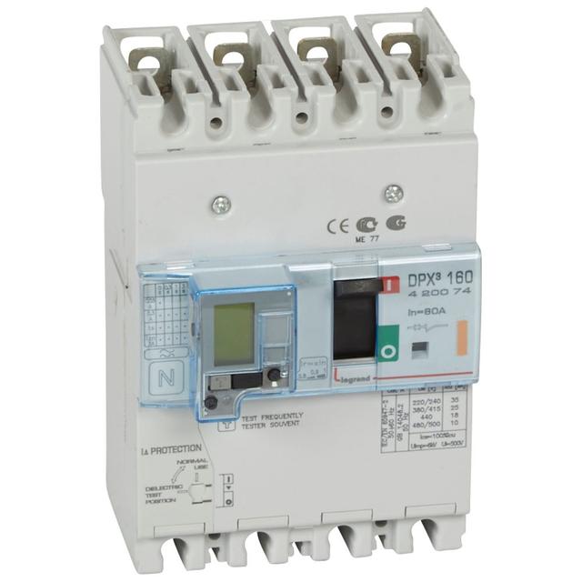 Wyłącznik DPX3 160 Z Zab. R-Pr. 4P 80A 25Ka 420074 LEGRAND
