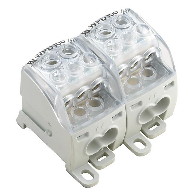 WPD 205 2X35/4X25+6X16 2XGY Zacisk rozdziału potencjału, złącze śrubowe, 125 A, Liczba biegunów: 2, Płytka montażowa, TS 35, Jasnoszary /1szt./ 1562180000 WEIDMÜLLER