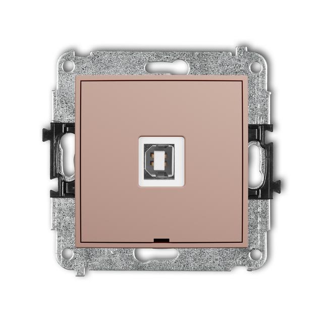 ICON Gniazdo pojedyncze USB typ A-B 2.0 łososiowy 62IGUSBBO-3 KARLIK