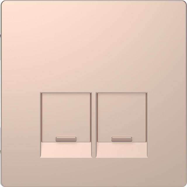 Merten, D-Life, płytka centralna gniazda 2xRJ45, szampan metalik