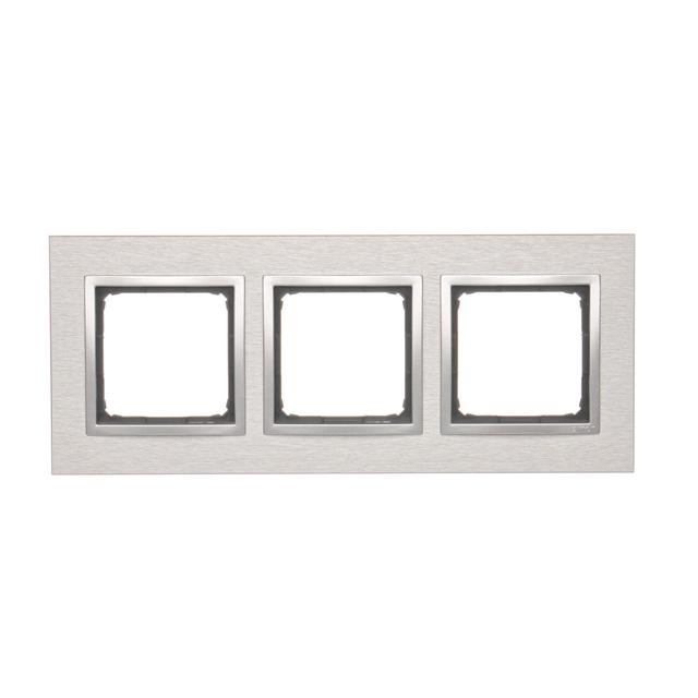 Simon 54 Nature Ramka 3-krotna Nature-Metal INOX KLASYCZNY IP20/IP44* (*IP44-należy zastosować zestaw uszczelek DUN3) DRN3/77 KONTAKT