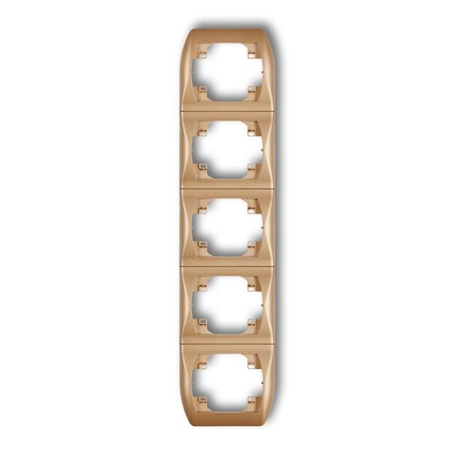 TREND Ramka pionowa pięciokrotna złoty metalik