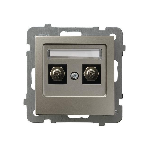 AS Gniazdo ekwipotencjalne podwójne - kolor satyna light