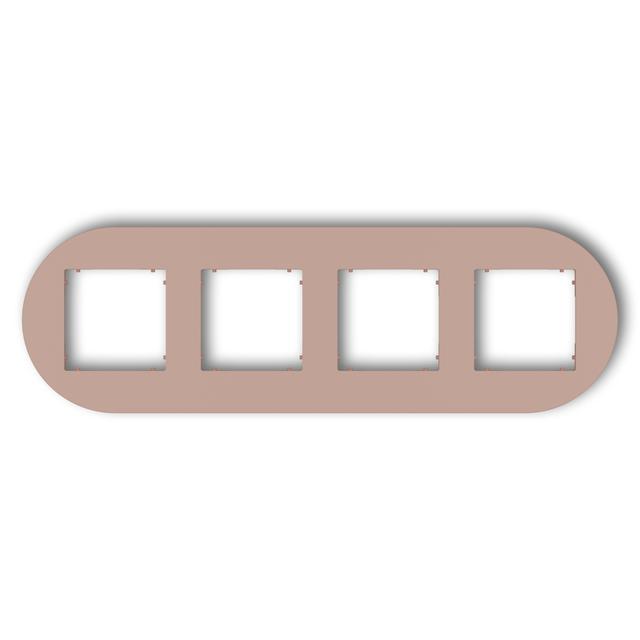 MINI Ramka uniwersalna poczwórna okrągła z tworzywa łososiowy