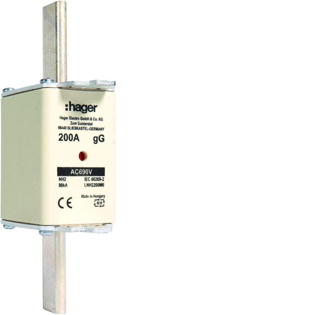 Wkładka bezp. nożowa NH2 wsk.podw. uchwyt nieiz. gG 200A 690VAC LNH2200M6 HAGER