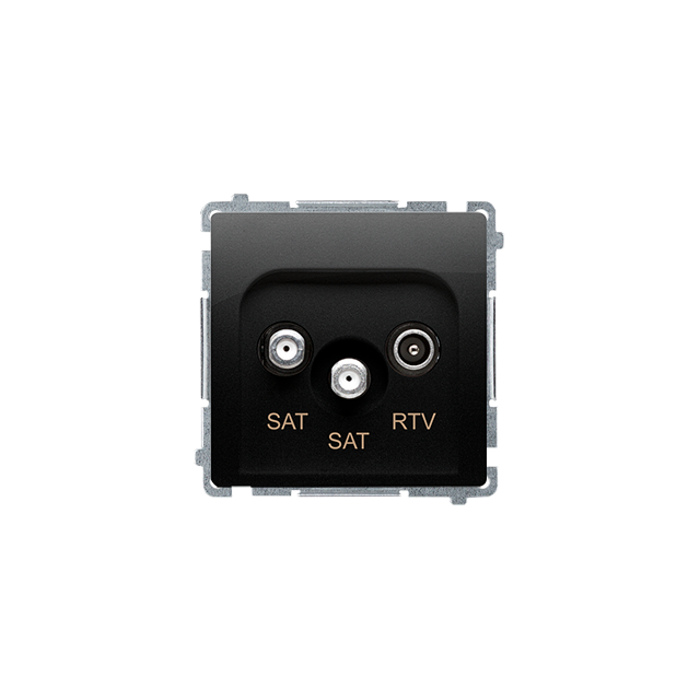 Simon BASIC WMUA-03019z-K011 Gniazdo antenowe satelitarne podwójne końcowe SAT-SAT-RTV, (moduł). 2xw BMZAR+SAT3.1-P2.01/49 KONTAKT