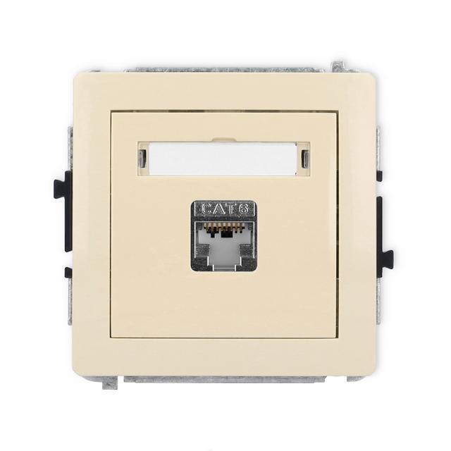 DECO Mechanizm gniazda komputerowego pojedynczego 1xRJ45, kat. 6, ekranowany, 8-stykowy beżowy
