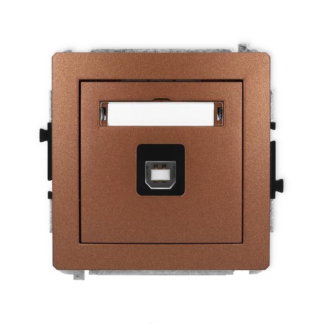 DECO Gniazdo pojedyncze USB A-B 2.0 brązowy metalik 9DGUSB-3 KARLIK