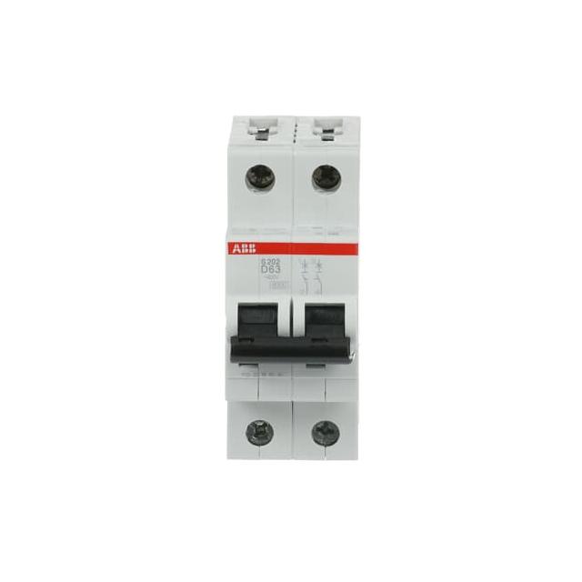 S202-D63 Wyłącznik nadprądowy 6kA 2P D63A 2CDS252001R0631 ABB