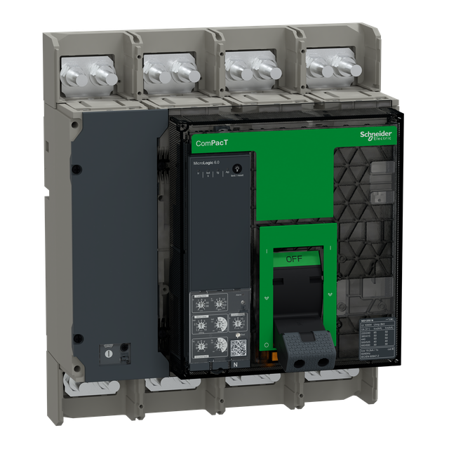 Wyłącznik mocy ComPacT NS1250N 50kA przy 415VAC 4P stacjonarny sterowanie ręczne MicroLogic 6.0 12 C125N460FM Schneider
