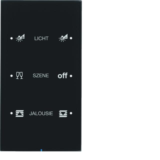 BERKER R.3 Sensor dotykowy potrójny konfigurowalny szkło czarny 75143155 HAGER