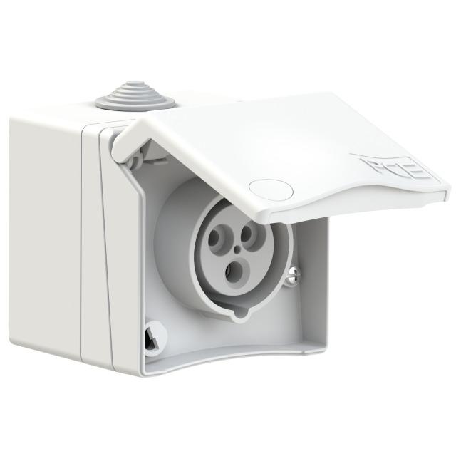 GNIAZDO ZABUDOWANE SERIA DESIGN IP54 gniazdo nadtynkowe przelotowe 16A 2P+Z 230V 863-6v PCE