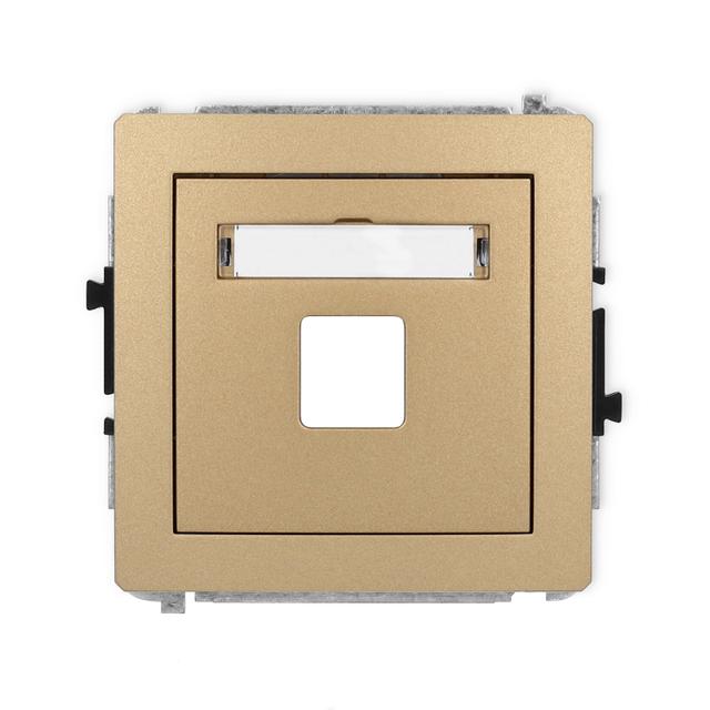 DECO Mechanizm gniazda multimedialnego pojedynczego bez modułu (standard Keystone) złoty metalik