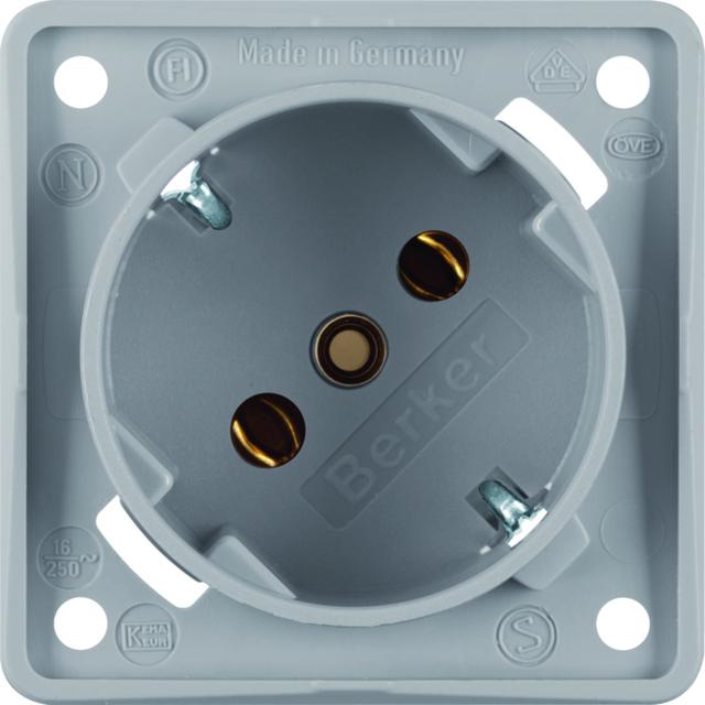 Integro Flow Gniazdo SCHUKO 45°, mechanizm, szary