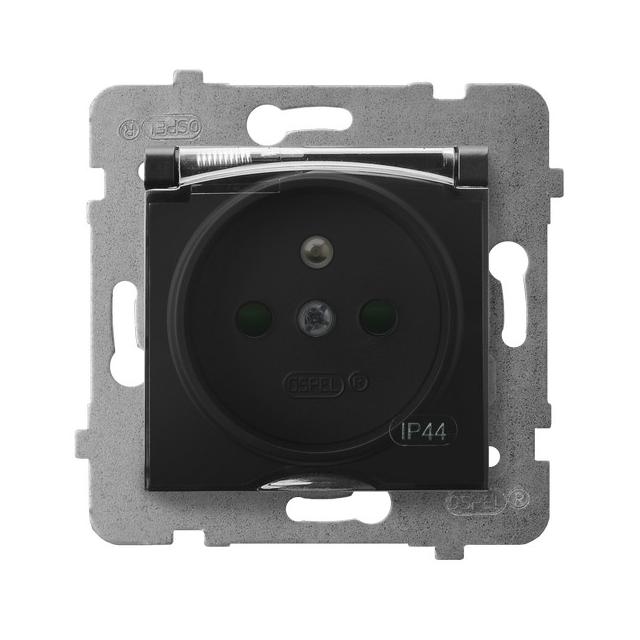 ARIA Gniazdo bryzgoszczelne z uziemieniem IP-44 z przesłonami torów prądowych wieczko przezroczyste