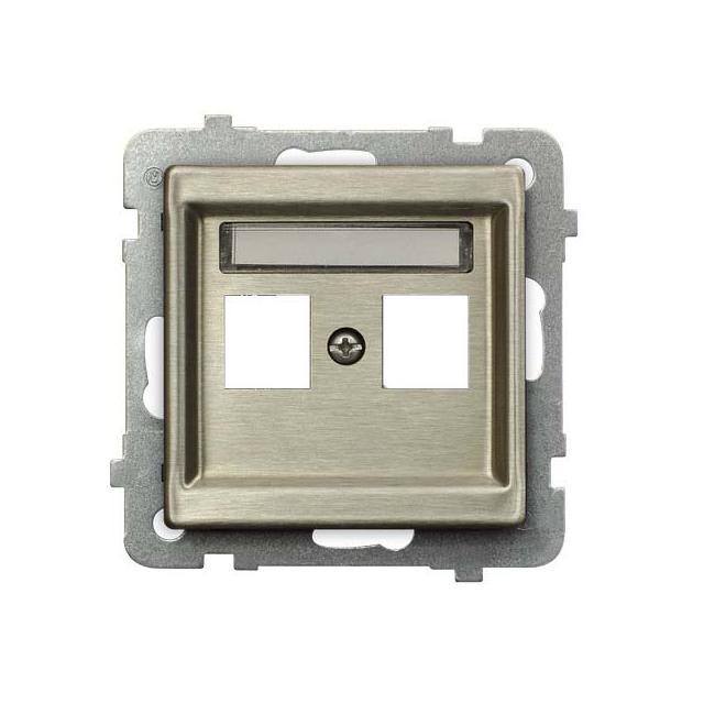 SONATA Obudowa gniazda podwójnego typu Keystone prosta - kolor nowe srebro